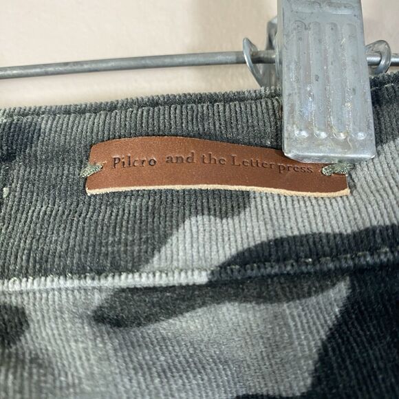 Pilcro and the Letterpress High Rise Skinny Camo Green Corduroy Pants Womens 30 - Picture 9 of 14